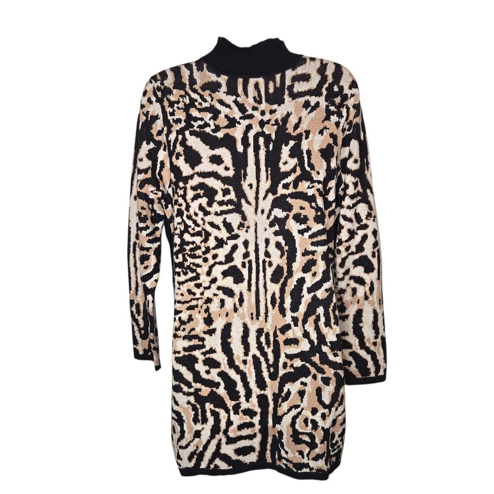 Chico's Leopard Print Cashmere Blend Mock Neck Sweater Tunic 1 (Medium) NWOT - Picture 2 of 7